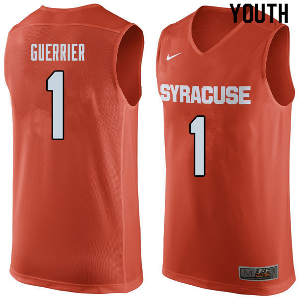 Youth #1 Quincy Guerrier Syracuse Orange College Basketball Jerseys Sale-Orange